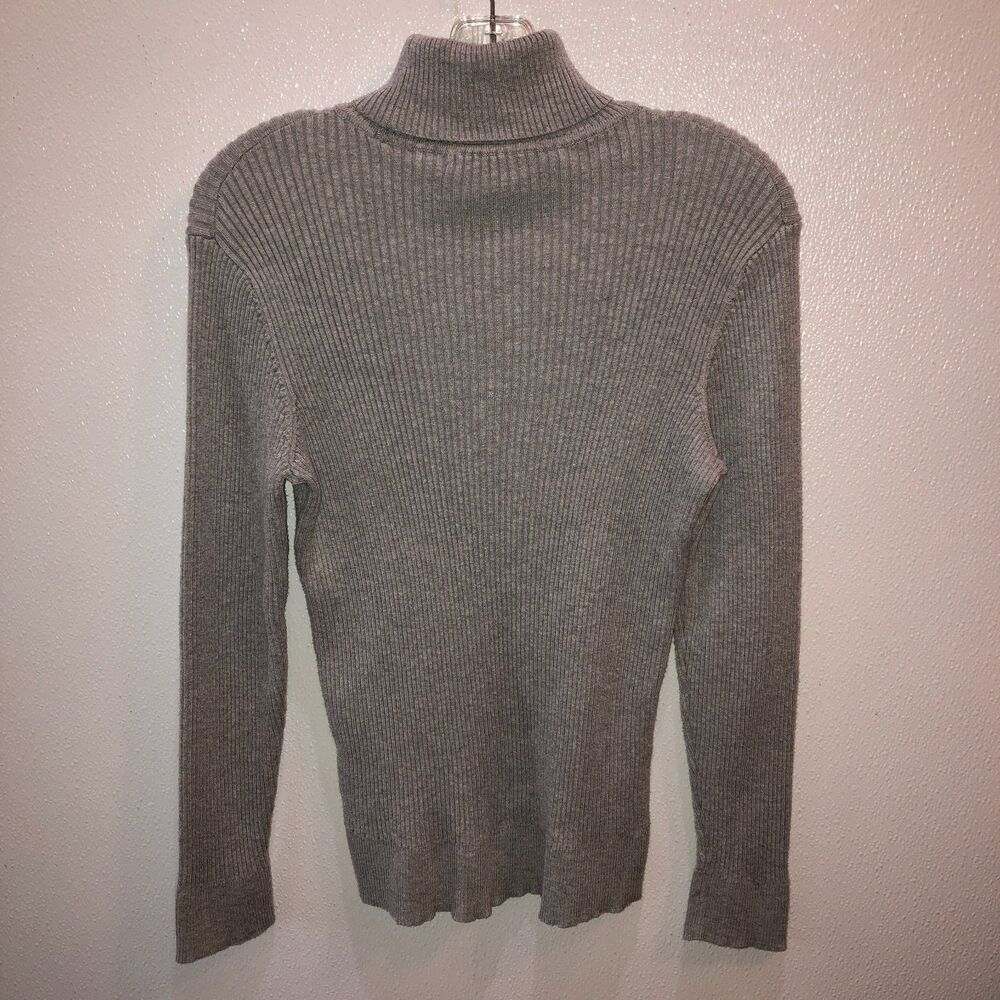 Cable & Gauge Womens XL Gray Ribbed Turtleneck Sweater Top Pullover Classic Y2K - Picture 4 of 8